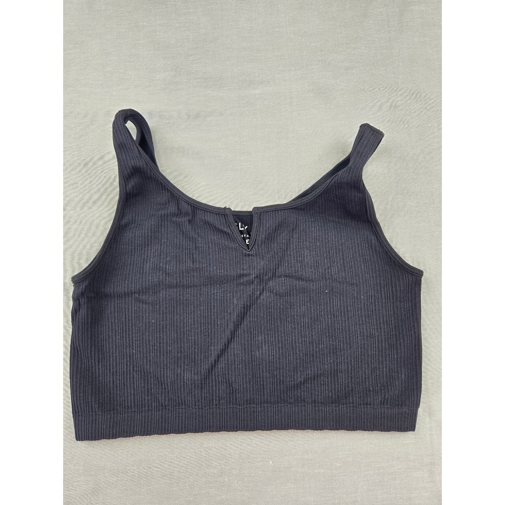 Aeropostale Seriously Soft Seamless Ribbed Bralette‎ Crop Top Black Medium 2284